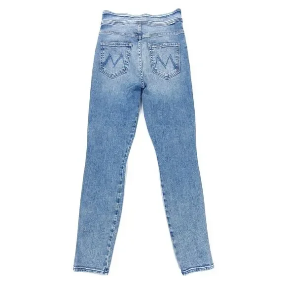 MOTHER Denim Swooner Snapped Ankle Jeans Bonfire Lighting Skinny Button Fly 26 - Picture 5 of 10